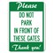 Signmission Please Do Not Park in Front of These Gates Alum Rust Proof Parking Sign, 18" x 24", A-1824-23279 A-1824-23279 - alternate 1